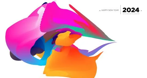 Vector colorful abstract fluid and  dynamic banner Stock Illustration