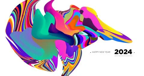 Vector colorful abstract fluid and  dynamic banner Stock Illustration