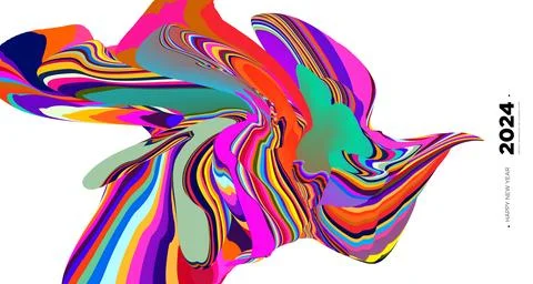 Vector colorful abstract fluid and  dynamic banner Stock Illustration
