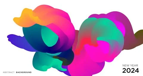 Vector colorful abstract fluid and  dynamic banner Stock Illustration
