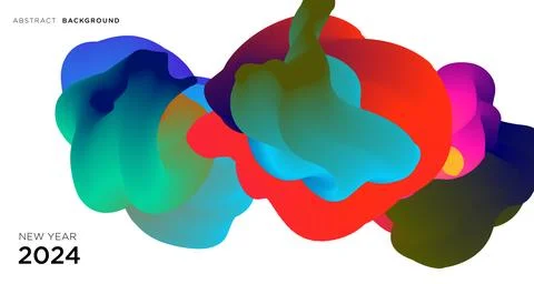 Vector colorful abstract fluid and  dynamic banner Stock Illustration