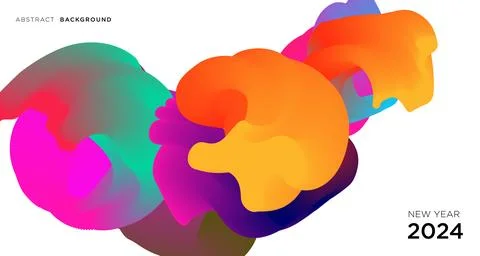 Vector colorful abstract fluid and  dynamic banner Stock Illustration