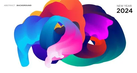 Vector colorful abstract fluid and  dynamic banner Stock Illustration