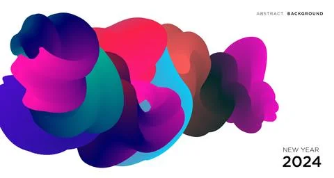 Vector colorful abstract fluid and  dynamic banner Illustrazione stock