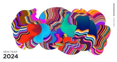 Vector colorful abstract fluid and dynamic doodle for banner and poster Stock Illustration