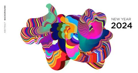 Vector colorful abstract fluid and dynamic doodle for banner and poster Stock Illustration