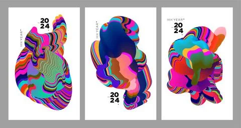 Vector colorful abstract fluid and dynamic doodle for banner and poster Stock Illustration