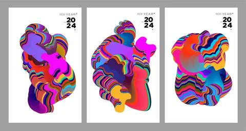 Vector colorful abstract fluid and dynamic doodle for banner and poster Stock Illustration