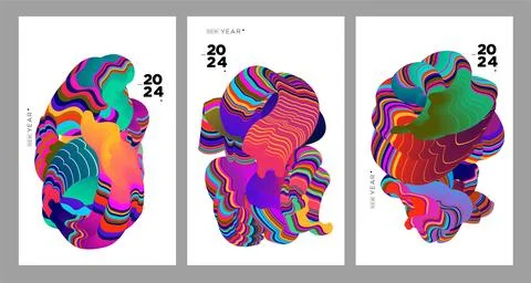Vector colorful abstract fluid and dynamic doodle for banner and poster Stock Illustration
