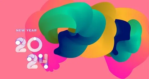 Vector colorful abstract fluid and dynamic doodle for banner and poster Stock Illustration