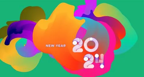 Vector colorful abstract fluid and dynamic doodle for banner and poster Illustrazione stock