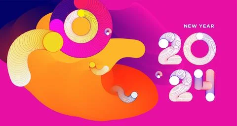 Vector colorful abstract fluid and dynamic doodle for banner and poster Stock Illustration