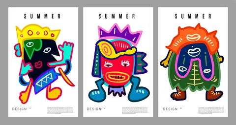 Vector colorful abstract fluid and dynamic doodle for banner and poster Illustrazione stock