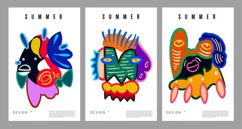 Vector colorful abstract fluid and dynamic doodle for banner and poster Stock Illustration