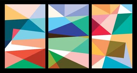 Vector colorful abstract geometric poster Stock Illustration
