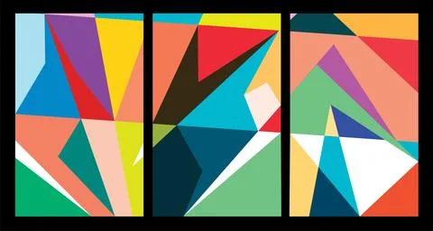 Vector colorful abstract geometric poster Stock Illustration