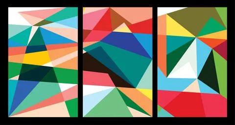 Vector colorful abstract geometric poster Stock Illustration