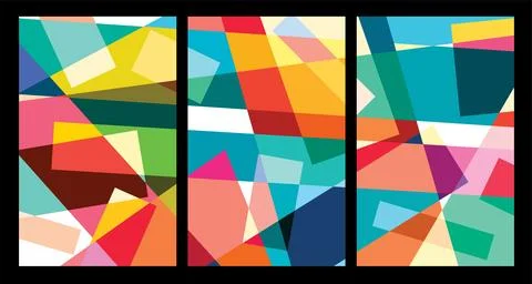 Vector colorful abstract geometric poster Stock Illustration