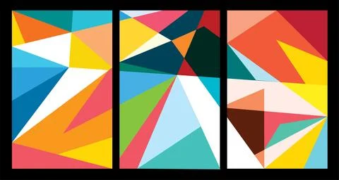Vector colorful abstract geometric poster Stock Illustration