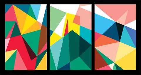 Vector colorful abstract geometric poster Stock Illustration