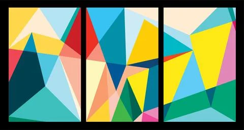 Vector colorful abstract geometric poster Stock Illustration