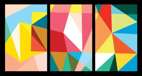 Vector colorful abstract geometric poster Stock Illustration