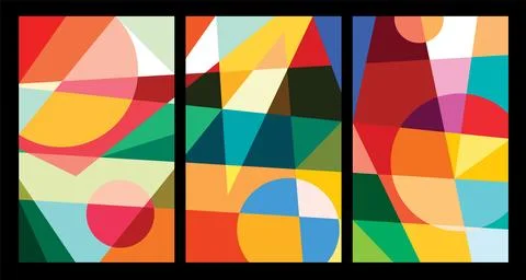 Vector colorful abstract geometric poster Stock Illustration