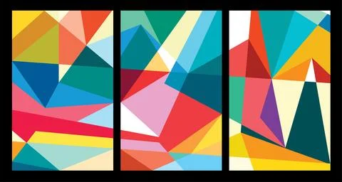 Vector colorful abstract geometric poster Stock Illustration