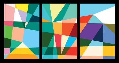 Vector colorful abstract geometric poster Stock Illustration