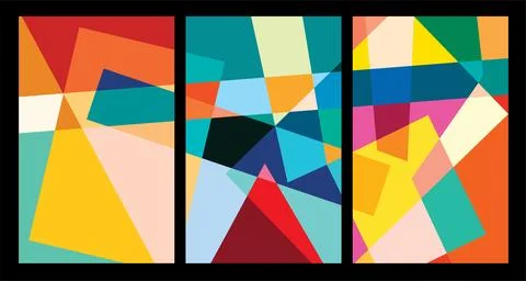 Vector colorful abstract geometric poster Stock Illustration