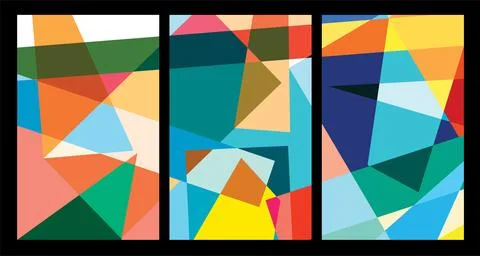 Vector colorful abstract geometric poster Stock Illustration