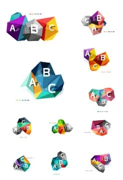 Vector colorful abstract low poly infographic background Stock Illustration