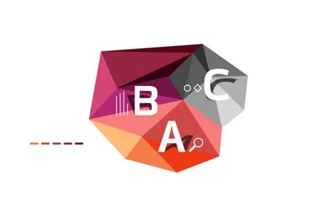 Vector colorful abstract low poly infographic background Stock Illustration