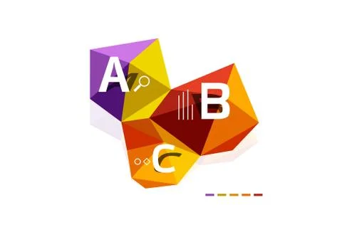 Vector colorful abstract low poly infographic background Stock Illustration