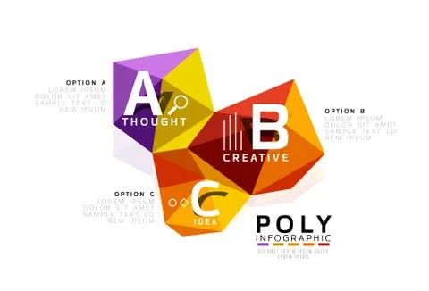 Vector colorful abstract low poly infographic background Stock Illustration