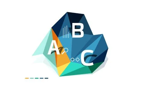 Vector colorful abstract low poly infographic background Stock Illustration