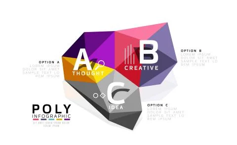Vector colorful abstract low poly infographic background Stock Illustration
