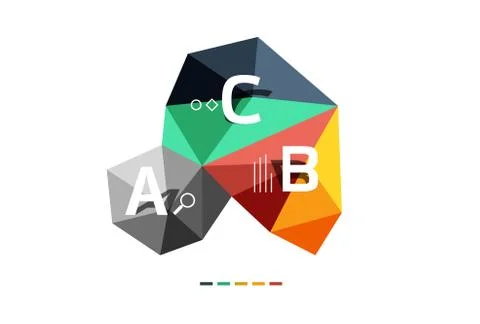 Vector colorful abstract low poly infographic background Stock Illustration
