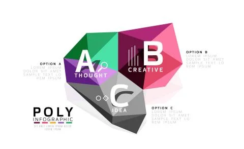 Vector colorful abstract low poly infographic background Stock Illustration