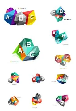 Vector colorful abstract low poly infographic background Stock Illustration