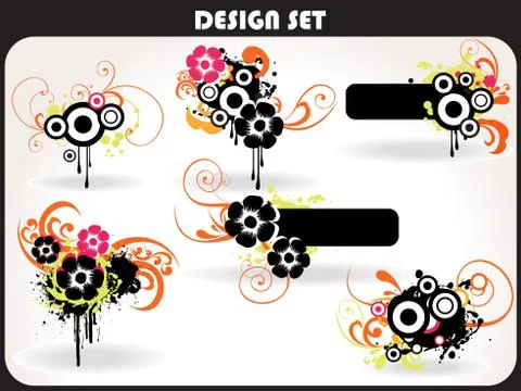 Vector colorful Abstract set Stock Illustration