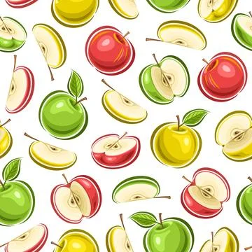 Vector Colorful Apple seamless pattern Stock Illustration