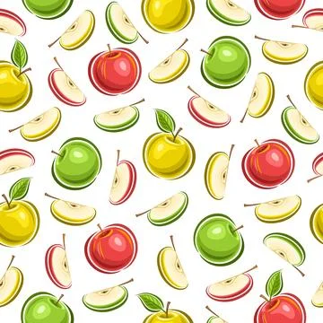 Vector Colorful Apple seamless pattern Illustrazione stock