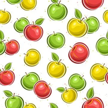 Vector Colorful Apple seamless pattern Stock Illustration