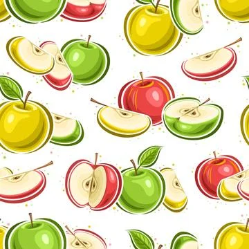 Vector Colorful Apples seamless pattern Stock Illustration