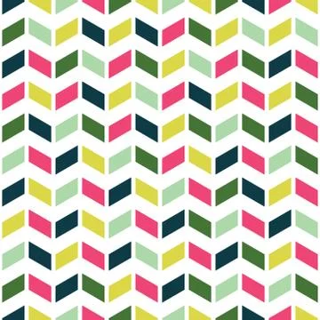 Vector colorful arrow repeat seamless pattern. Pink, blue green and yellow Stock Illustration