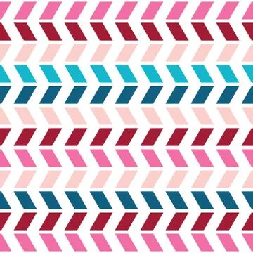 Vector colorful arrow repeat seamless pattern. Pink, blue and red arrows. Zig Stock Illustration