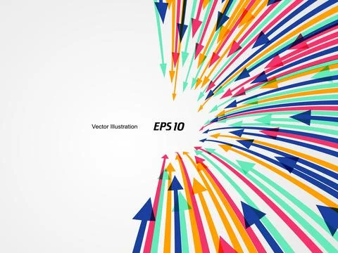 Vector colorful arrows symbolizing teamwork. Stock Illustration