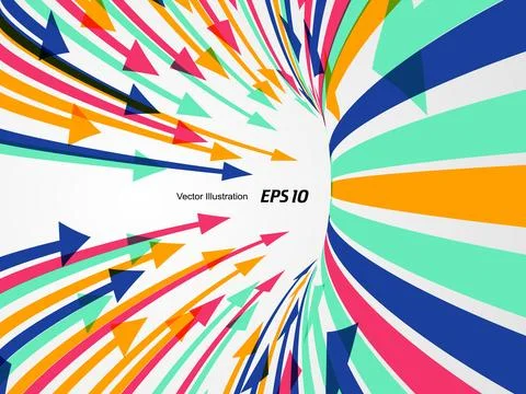 Vector colorful arrows symbolizing teamwork. Stock Illustration