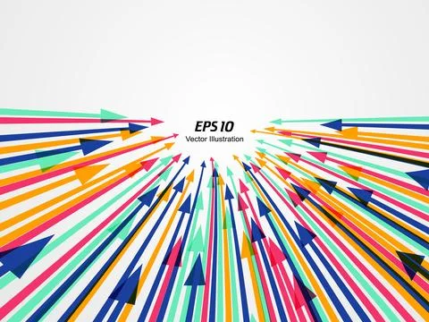 Vector colorful arrows symbolizing teamwork. Stock Illustration